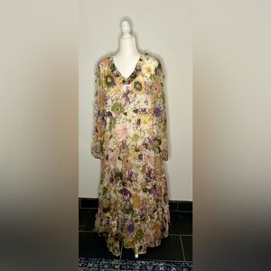 River Island Floral V-Neck Long Dress